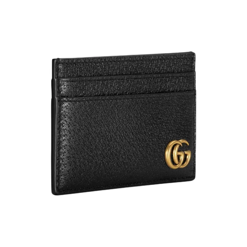 GUCCI GG Marmont Leather Card Holder Card Holder Men's Black-1