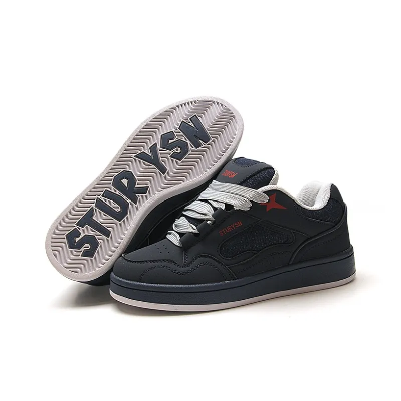 STUR YSN Wear resistant And Lightweight Low Top Skateboard Shoes Unisex Denim Blue-4
