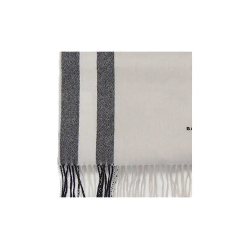 BALLY Milu Wool Knit Scarves Unisex Ecru/Black-2