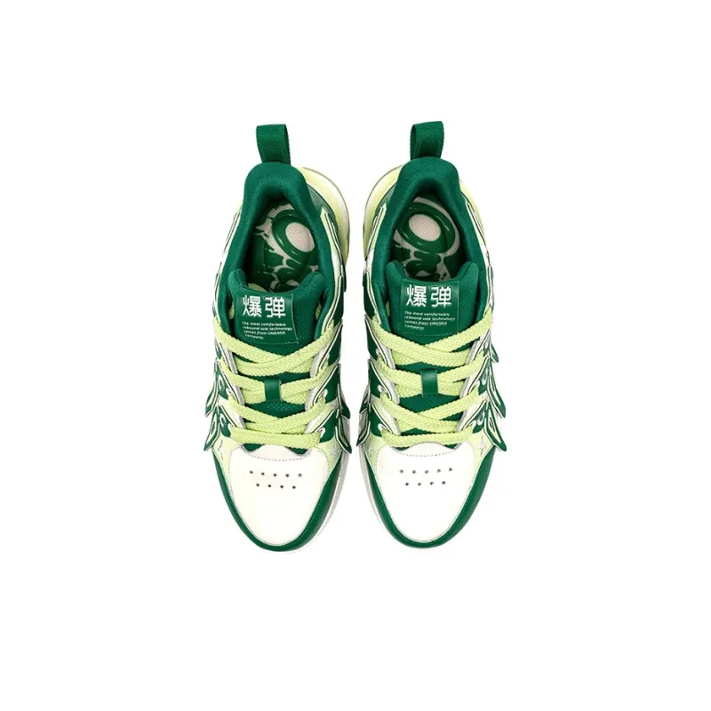 ONEMIX Durable Breathable Coverage Low Top Skateboard Shoes Unisex Parrot Green-3