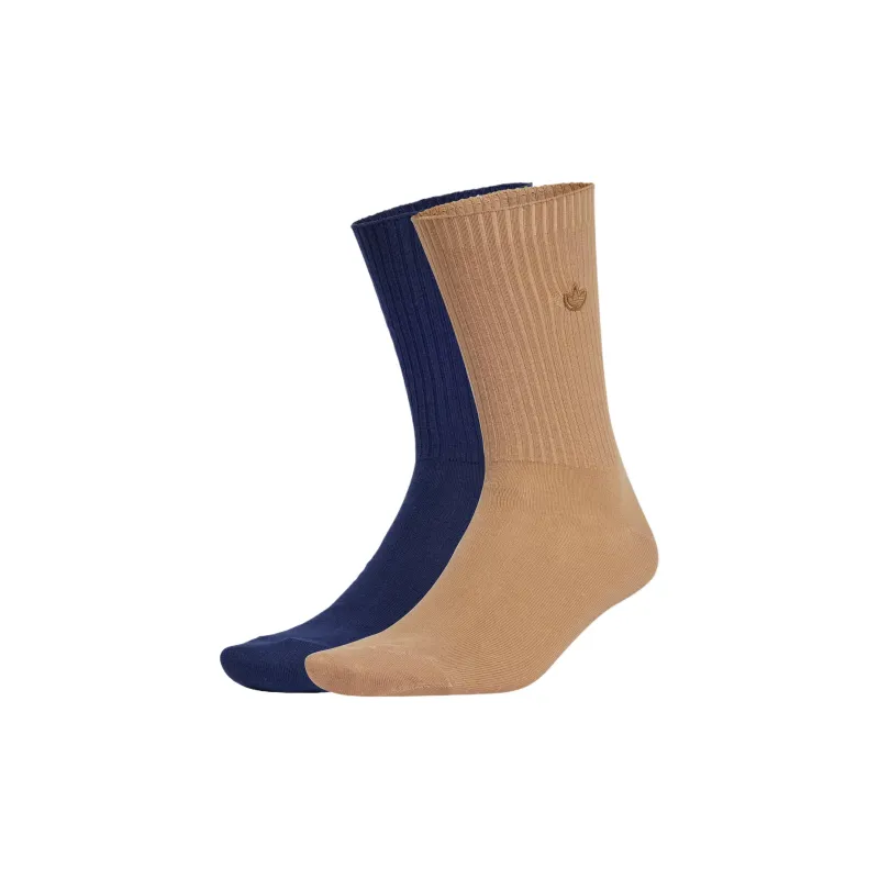 Adidas Mid Calf Socks Unisex 2 Pack Cardboard Yellow/Dark Indigo-0