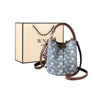 Vigno Synthetic Leather Handbag One Shoulder Crossbody Regular Women's Coffee & Blue