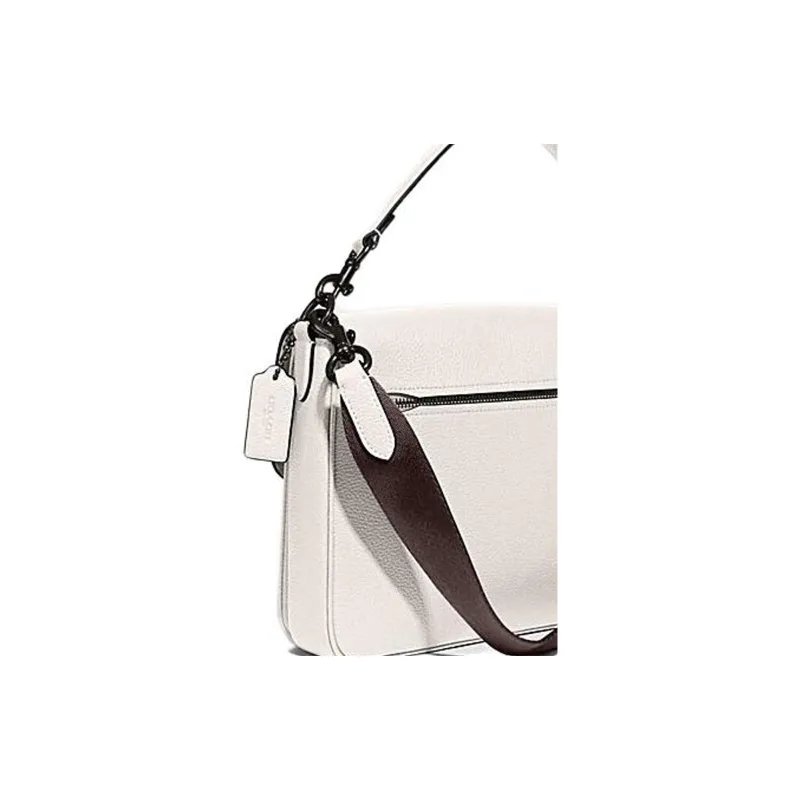 COACH Soft Tabby Pebbled Leather With Leather Messenger Bag, Shoulder Bag, Crossbody Bag Tubas Men's White-3