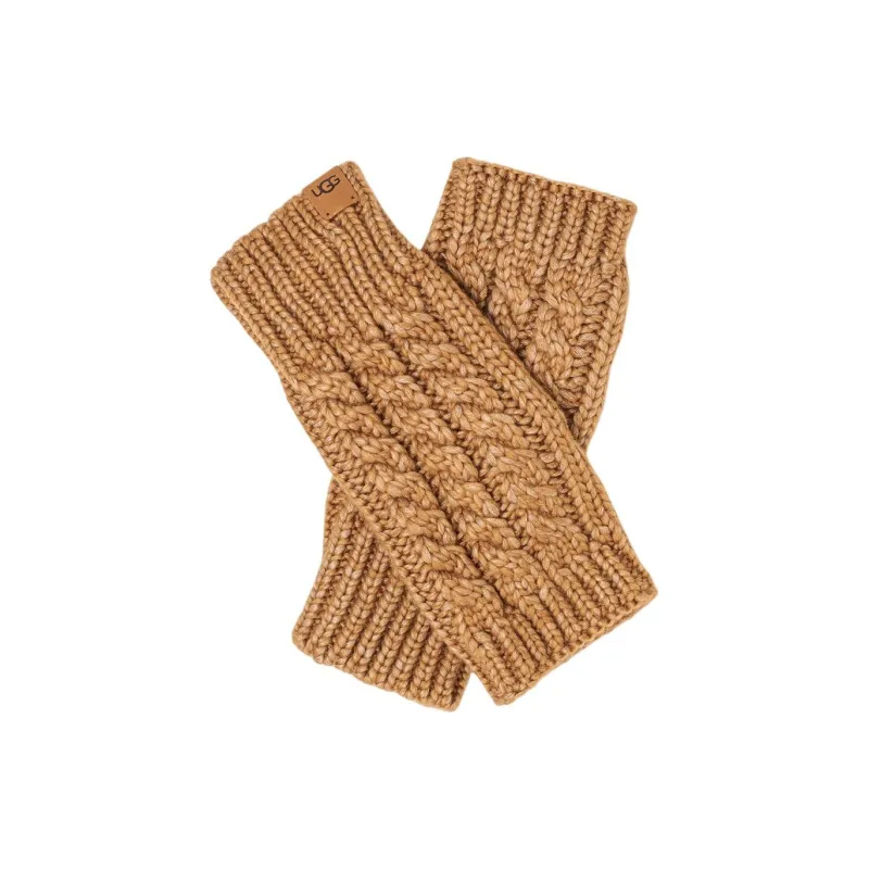 UGG Polyamide Knit Gloves Unisex Brown-2