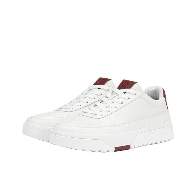 DESCENTE Dualis Anti Slip Wear Resistant Low Top Casual Shoes Men's White Red-2