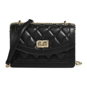 COOGI Cow Leather Patchwork Synthetic Leather Crossbody Bag Women's Black/Pink/Yellow