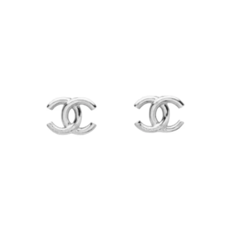 CHANEL   Stud Earrings Unisex Silver-0