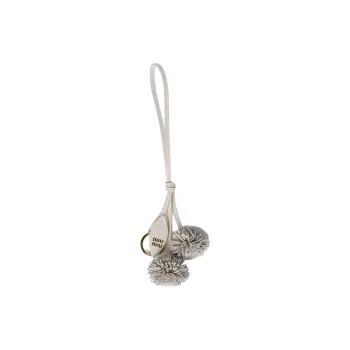 MIU MIU Calfskin Leather Pendants Unisex White