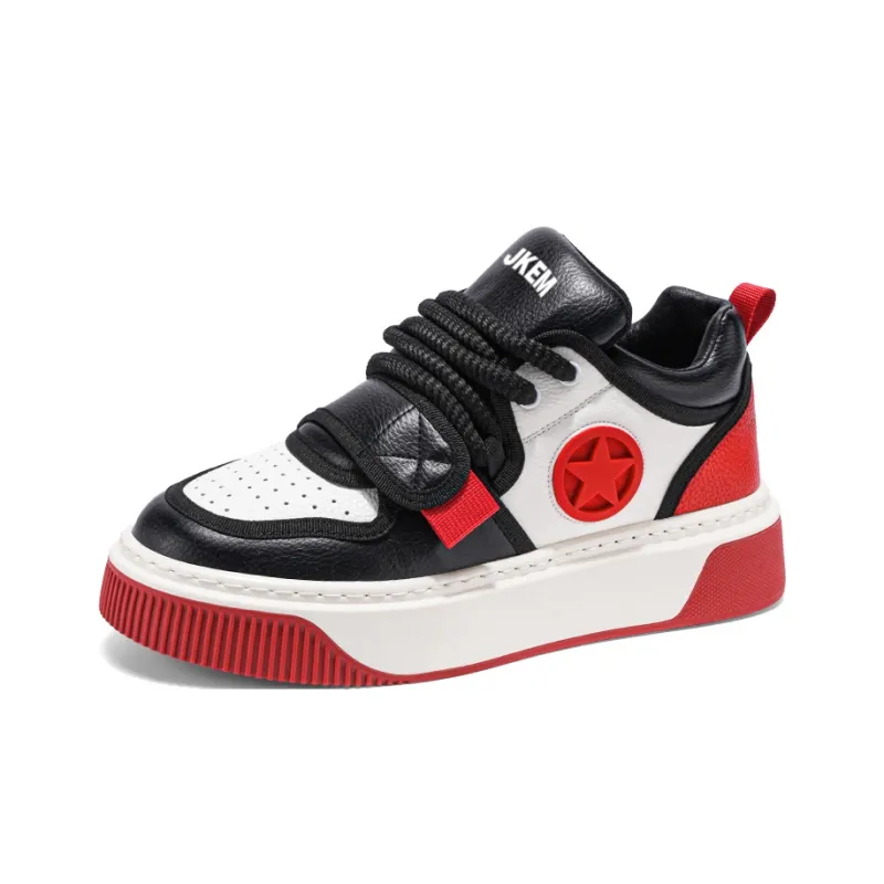 JKEM Cushioned Wear-Resistant Height Increasing Mid-Top Skateboard Shoes Men's-1