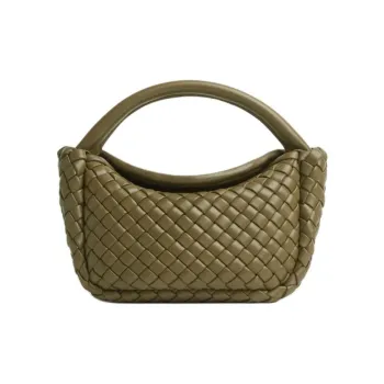 Bottega Veneta Sheepskin Dumpling Bag Shoulder Bag Crossbody Bag Handbag Small Size Women's Seaweed Green
