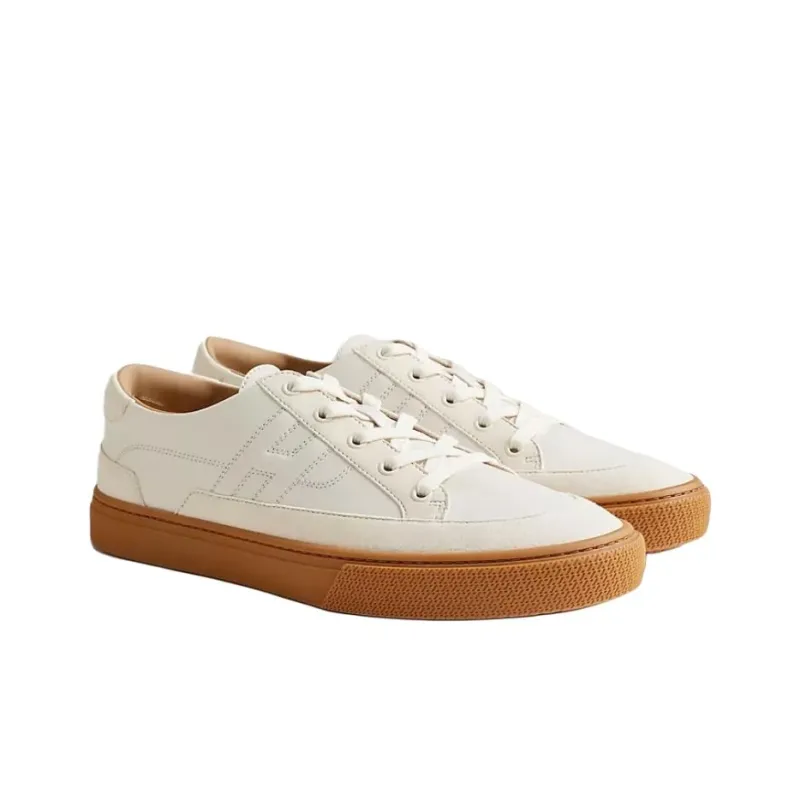 HERMES Deep Low Top Skateboard Shoes Men's White-2