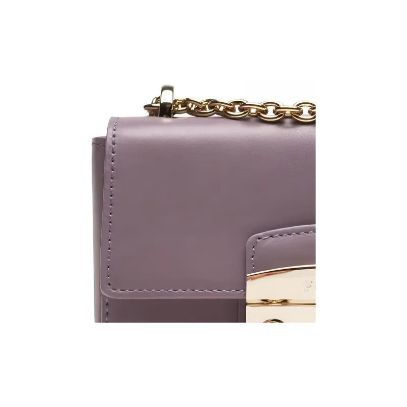Furla Leather Crossbody Bag, Shoulder Bag Women's Light Purple-4