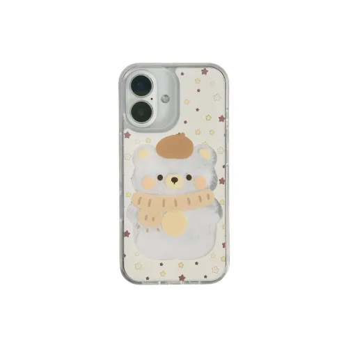 KVZUVUU Acrylic Material Stars Sand Snowflake Bear Phone Cases Compatible With IPhone 16/15 Pro Max/Apple 13/14 Pro/Max