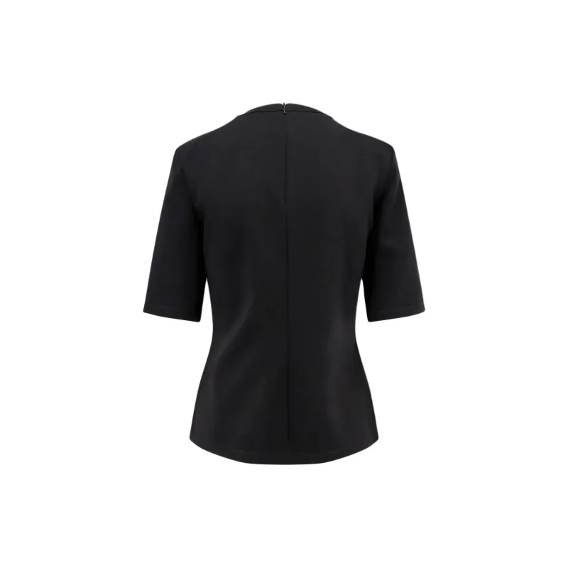 MaxMara Zip Detailed Crewneck T Shirt-1