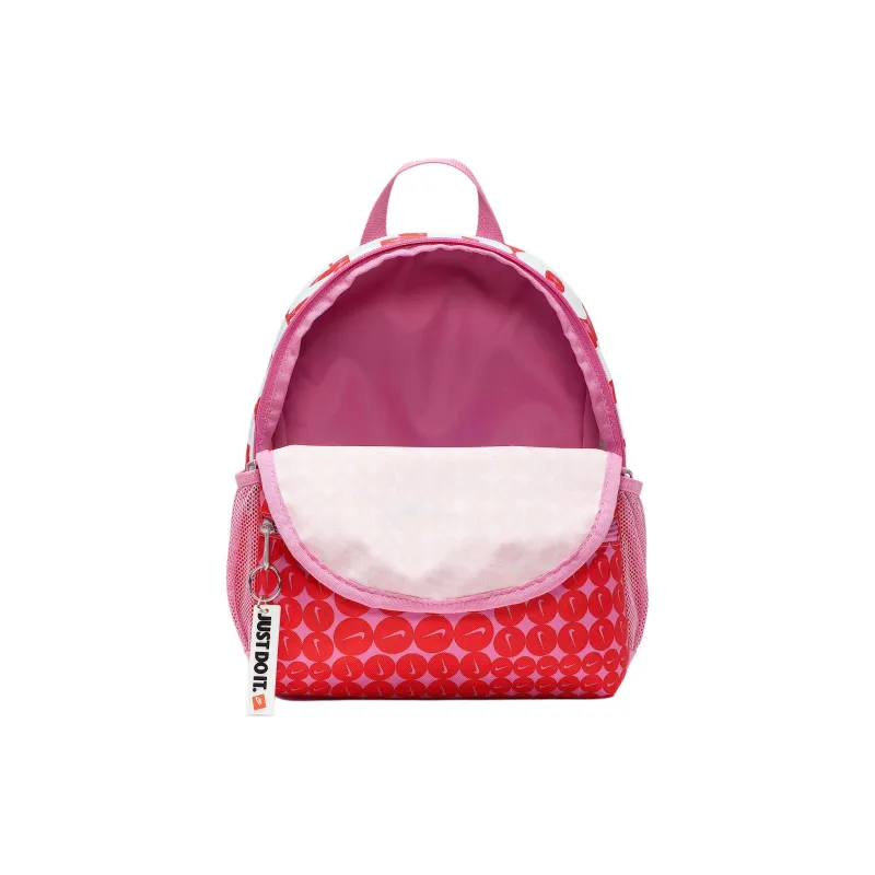 Nike Brasilia Polyester Backpack Mini Kids' Magic Flamingo With Leather Kant Red & White-3