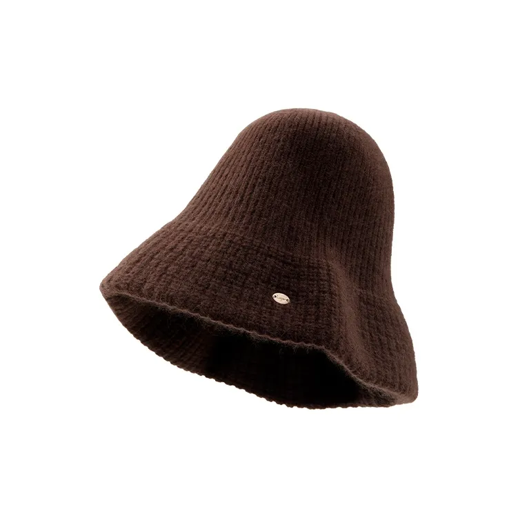 Lagur Raccoon Fur Wool Blend Bucket Hats Women's-3