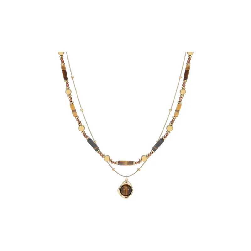 MISS XIA JWY Tiger's Eye Stone Necklaces Women's-0