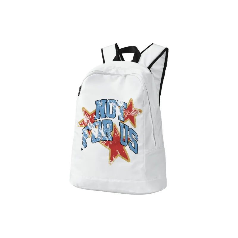 QRST NOT For US Collaboration Polyester Backpack Unisex White-1