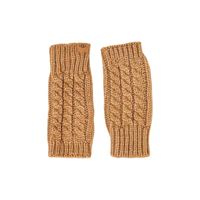 UGG Polyamide Knit Gloves Unisex Brown-0