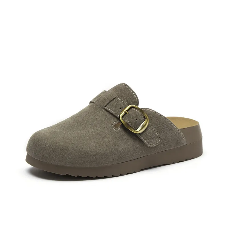 Hotwind Pinecone Grey Series Rubber Sole Abrasion Resistant Slip Resistant Wrap toe Slippers Women's-1