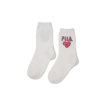 FILA Mid Calf Socks Unisex 1 Pack Gray White