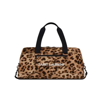 SAINT LAURENT Nux Corduroy Shoulder Bag Crossbody Bag Handbag Men's Leopard