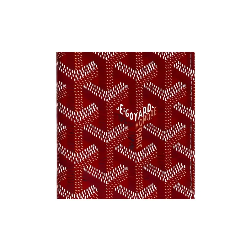 GOYARD SAINT MARC Canvas With Leather Card Holder Unisex Red-3