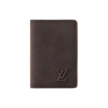 LOUIS VUITTON Leather Card Holder Men's Brown
