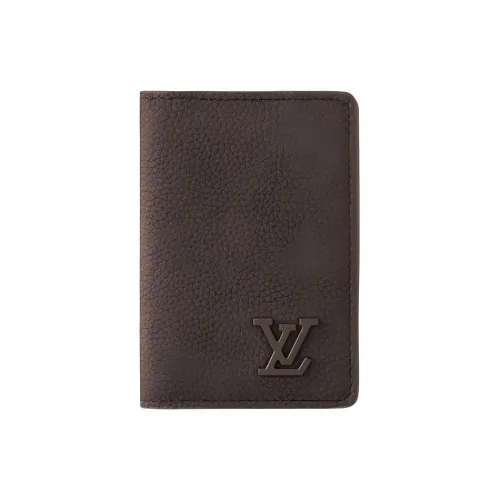 LOUIS VUITTON Leather Card Holder Men's Brown