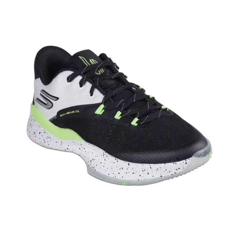 Skechers SKX Anti Slip Wear Resistant Low Top Basketball Shoes Men's Black White-2