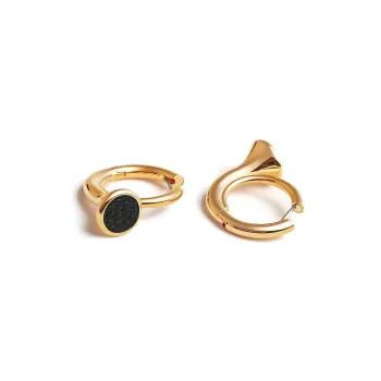 HERMES Gold Plated Earrings Unisex Gold