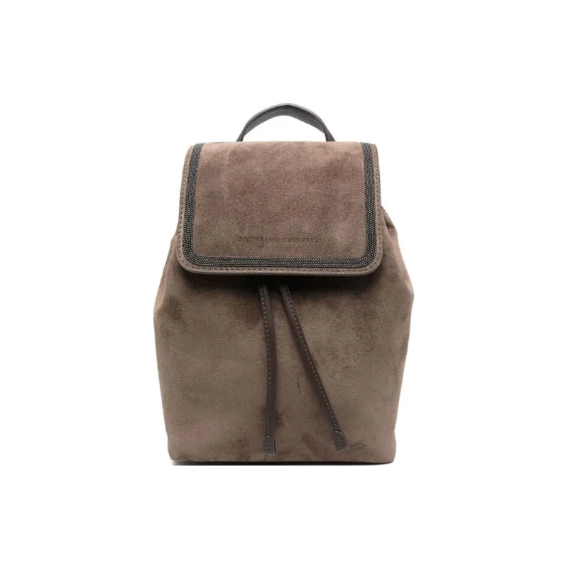 Brunello Cucinelli Calfskin Backpack Women's Tan-0