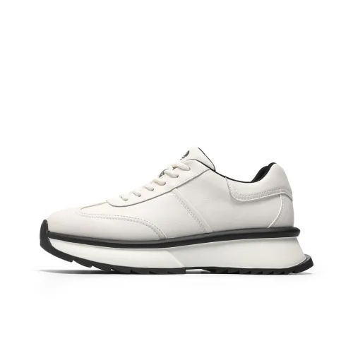 NAVIGARE Small Sailboat Height Increasing Low Top Casual Shoes Men's White