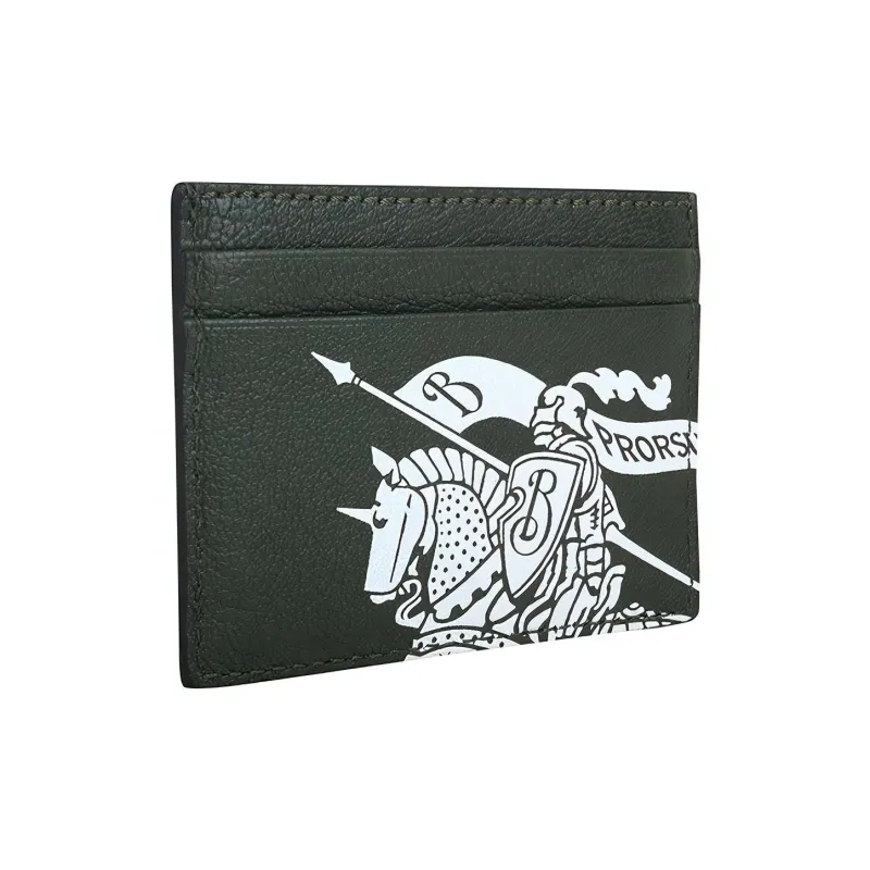 Burberry Sheepskin Card Clip Card Holder Men's Iridescent Blue/Classic Green-2