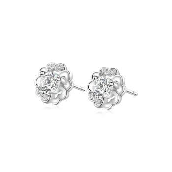 OWNCOOL S999 Fine Silver Stud Earrings Women's