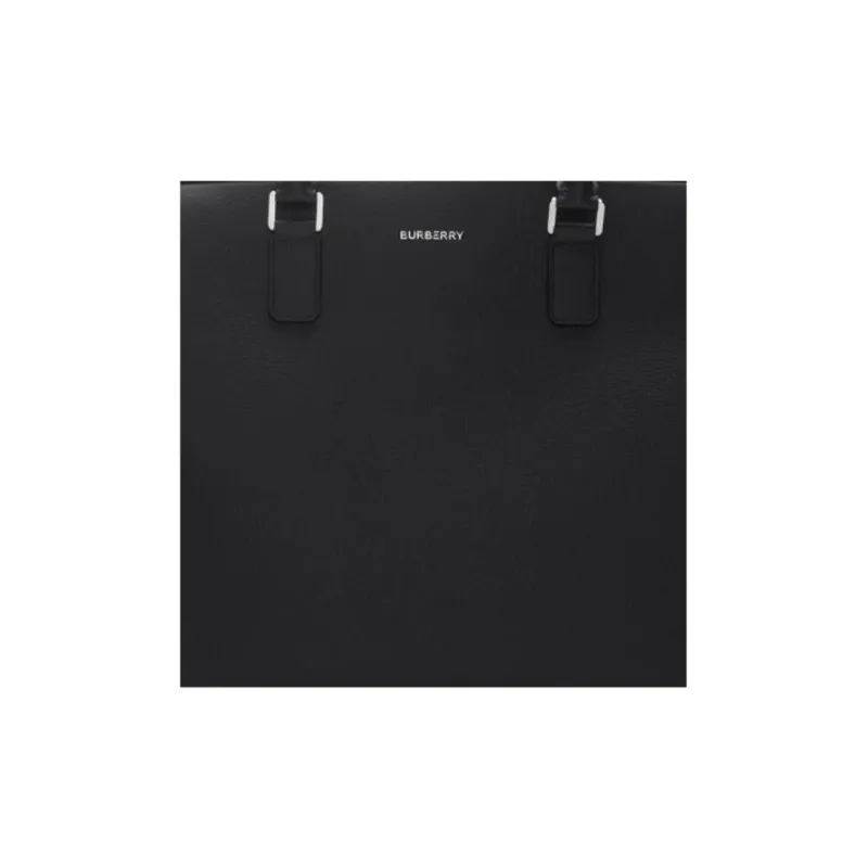 Burberry Calfskin One Shoulder Crossbody Portable Briefcase Men's Black-1
