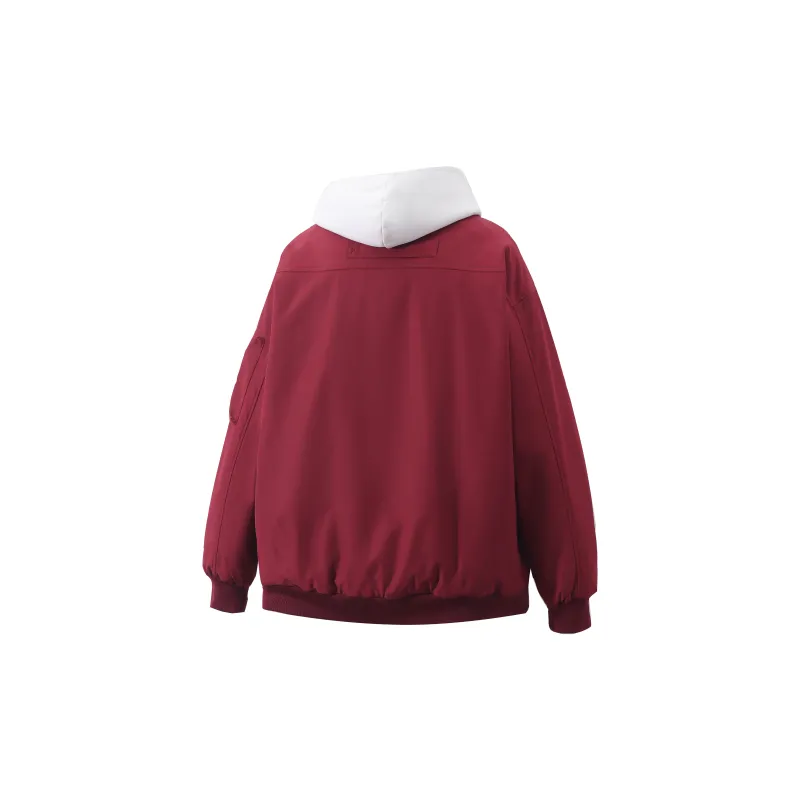 TITH Jackets Coats Unisex Burgundy-1