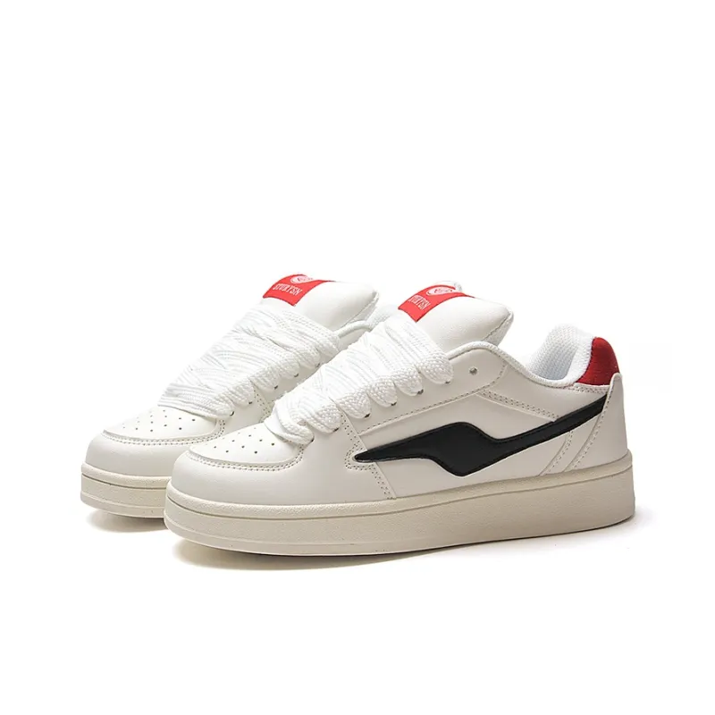 STUR YSN Wear resistant And Lightweight Low Top Skateboard Shoes Women's White Beige Red-2