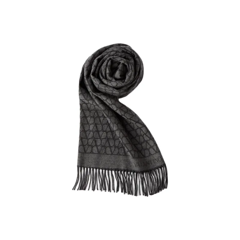Valentino Wool Knit Scarves Women's Gray-1