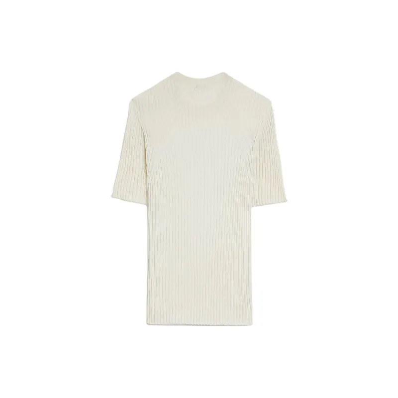 JIL SANDER Short Sleeved Ribbed Knit Top-1