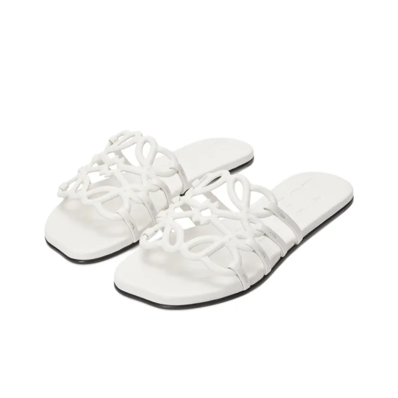 LOEWE Petal Slide Slippers Women's White-2