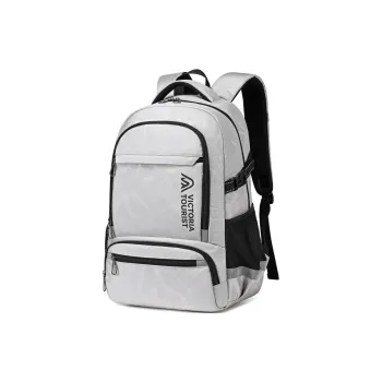 Victorian Traveler Fabric Double Shoulder Backpack Regular Unisex Silver Gray