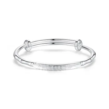 Nine Music Foot Silver 990 Bangles Women's