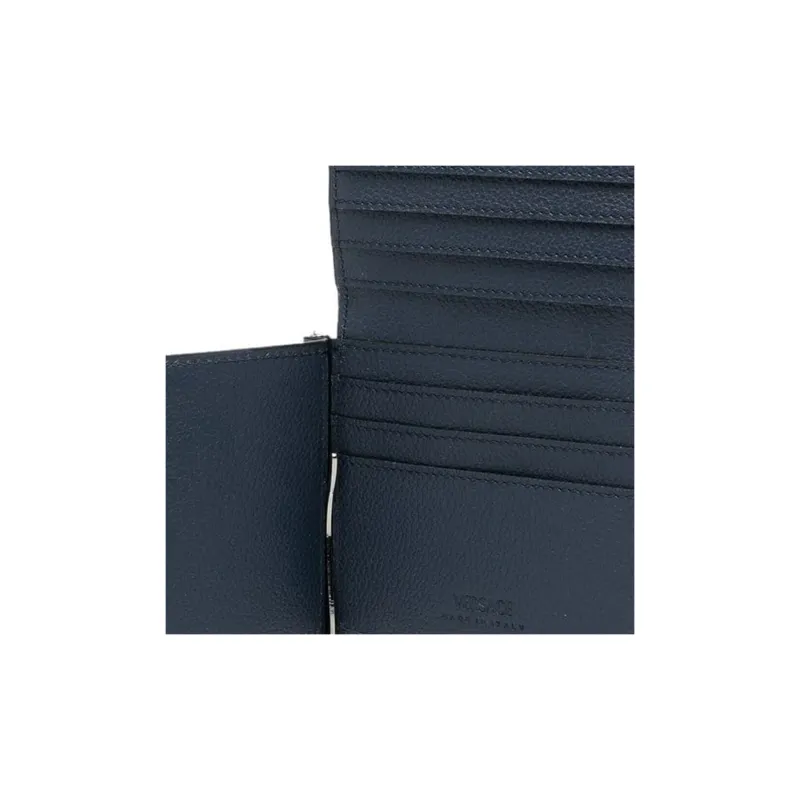 FANSIZHE Calfskin Wallet Men's Blue-3