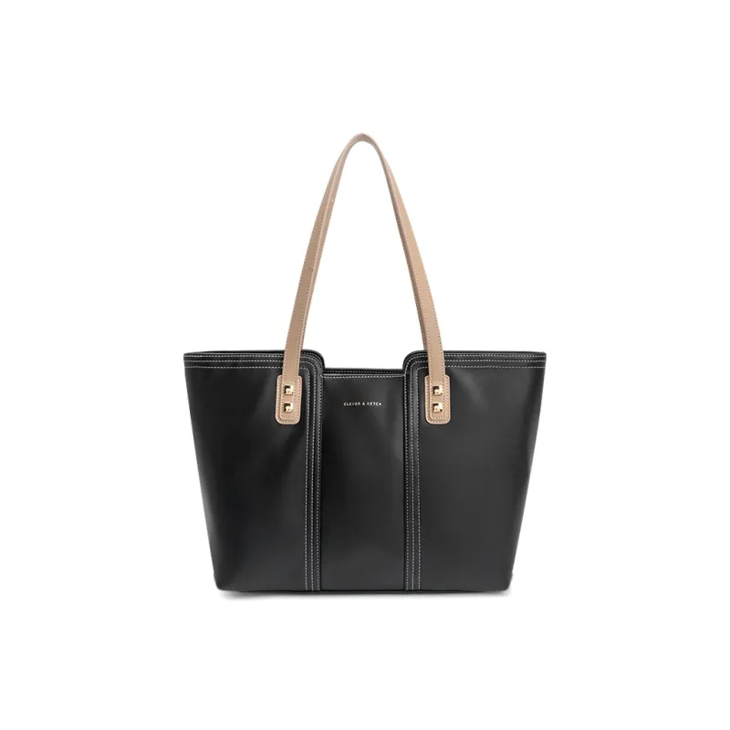 CLEVER& KETCH PU Tote Shoulder Bag Regular Women's Ecru/Black-5