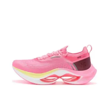 XTEP Cushioning, Wear Resistant Low Top Running Shoes Women's Peach Pink/Black