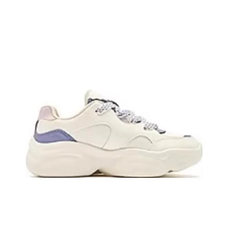 QIAODAN Elf Meow TD Cushioning Lightweight Height Increasing Low Top Casual Shoes Women's Beige Blue-1
