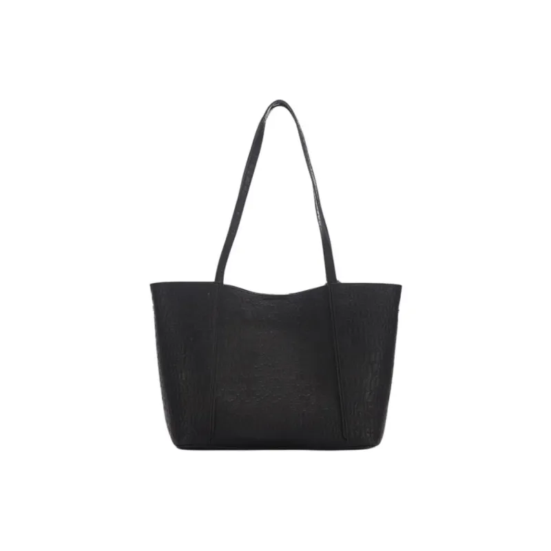 RED DRAGONFLY Polyurethane Tote Bag, Shopping Bag, Shoulder Bag Tubas Women's Black/Brown-3