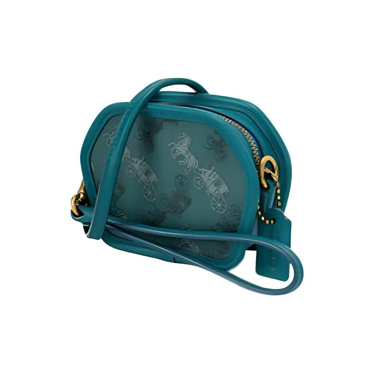 COACH Georgie Leather Wine God Bag Shoulder Bag Crossbody Bag Small Size Women's Turquoise-1