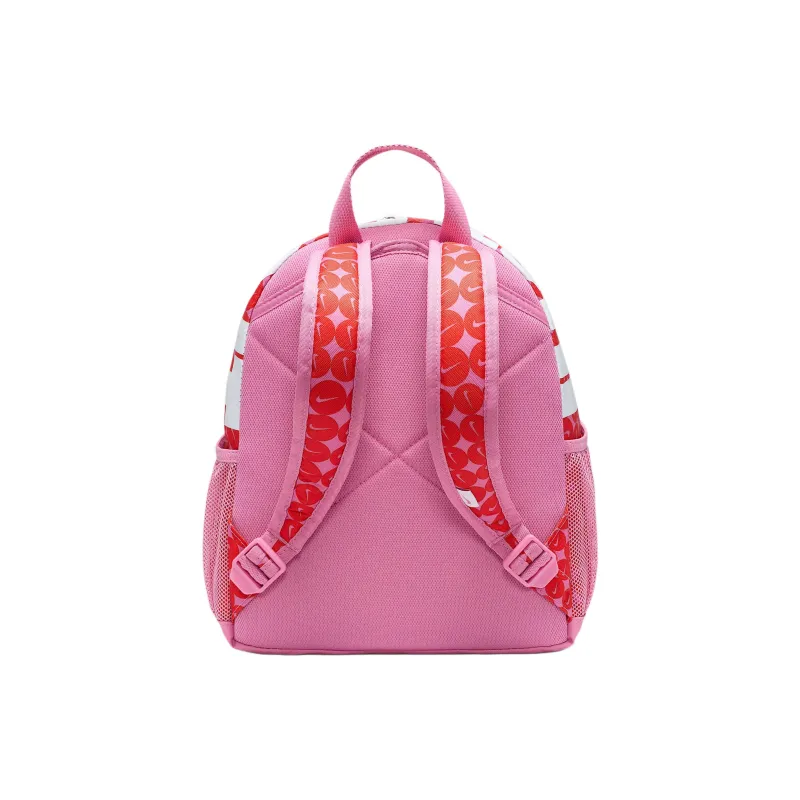 Nike Brasilia Polyester Backpack Mini Kids' Magic Flamingo With Leather Kant Red & White-2